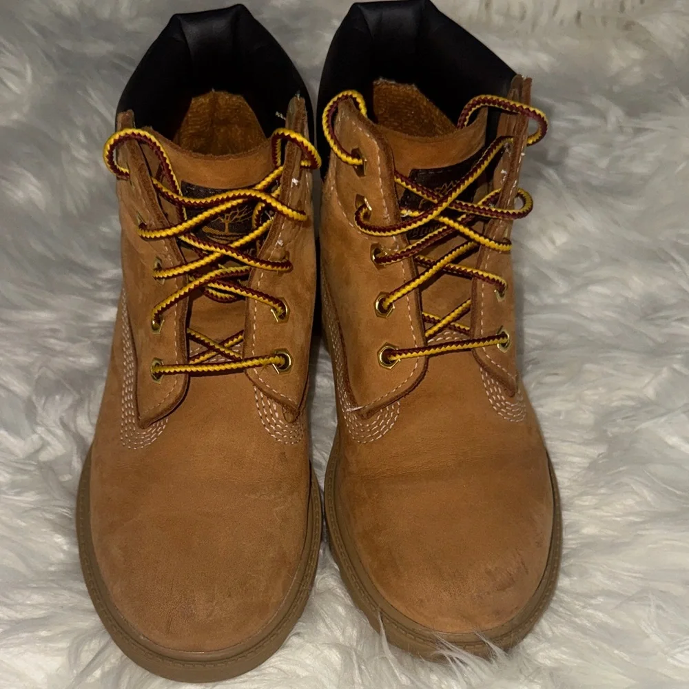 Timberland Tan Leather Boots with Black Accents